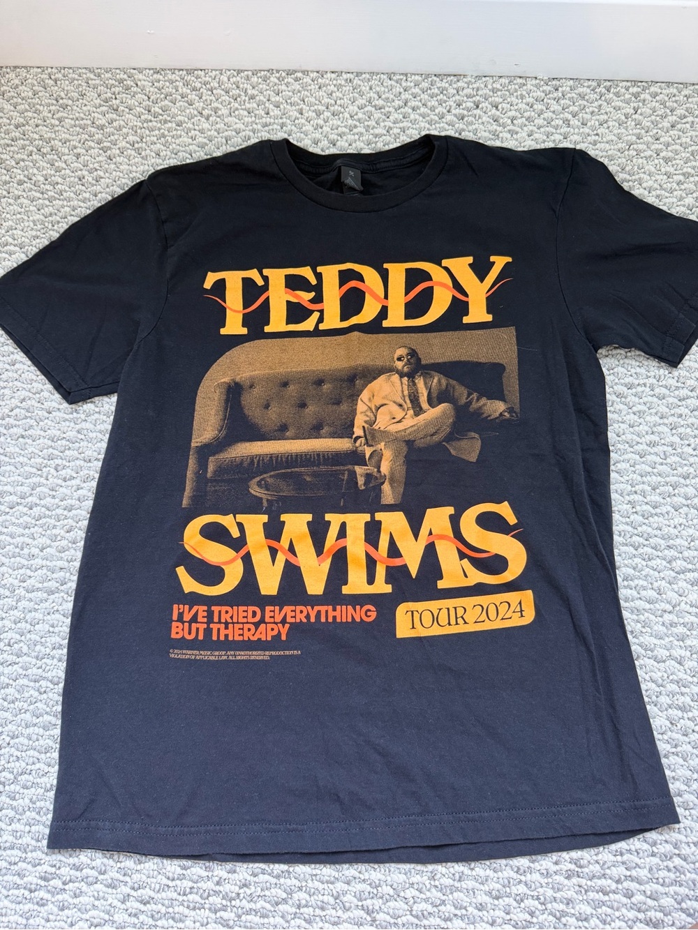 Gildan Teddy Swims Tour Graphic Tee - Black/Gold-Orange